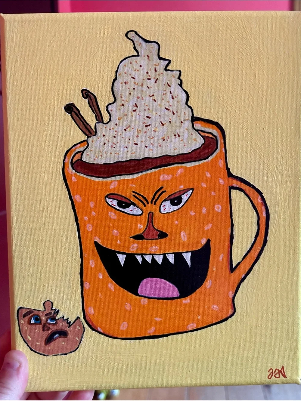 Fall Vibes One Of A Kind Scary Spicy Pumpkin Spice Latte Wall Decor